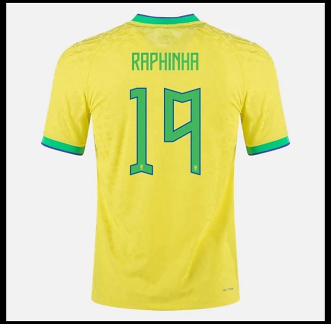 Futbalove Dresy Brazília RAPHINHA #19 Domáci Majstrovstvá sveta 2022