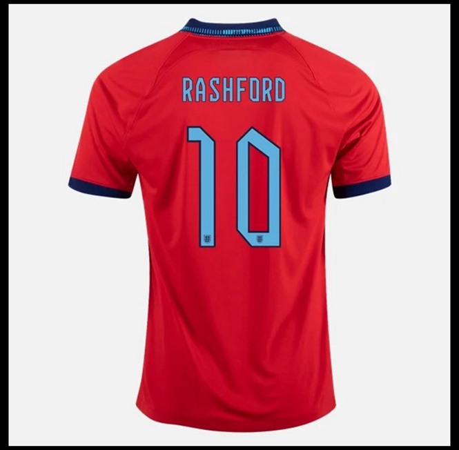 Futbalove Dresy Anglicko RASHFORD #10 Preč Majstrovstvá sveta 2022