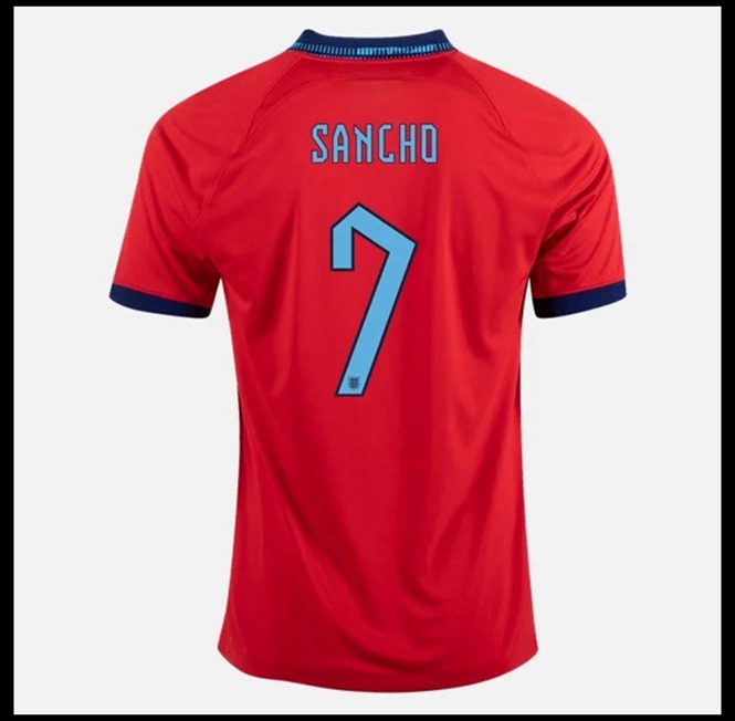 Futbalove Dresy Anglicko SANCHO #7 Preč Majstrovstvá sveta 2022