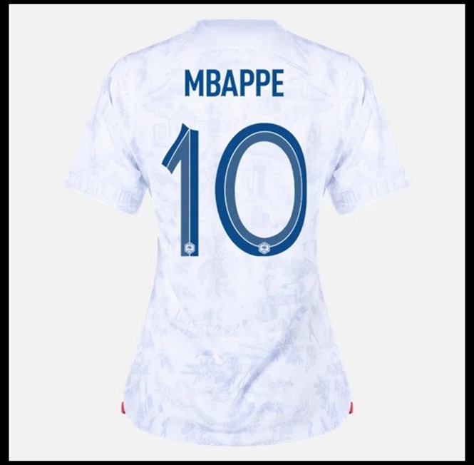 Futbalove Dresy Francúzsko MBAPPE #10 Dámské Preč Majstrovstvá sveta 2022