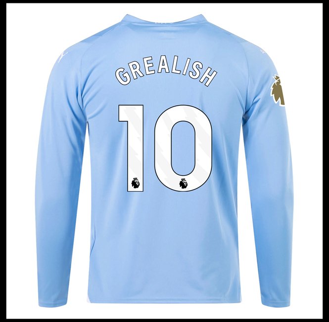Futbalove Dresy Manchester City GREALISH #10 Dlouhý Rukáv Domáci 2023-24